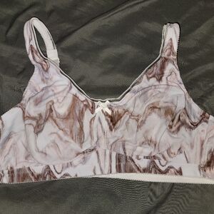 Marble Print Wireless Bra